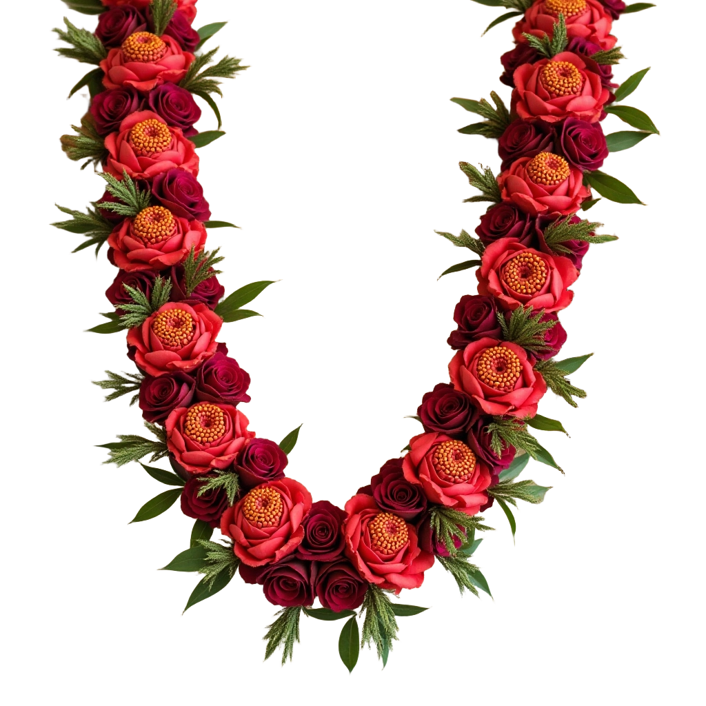 Festive Red Flower Lei